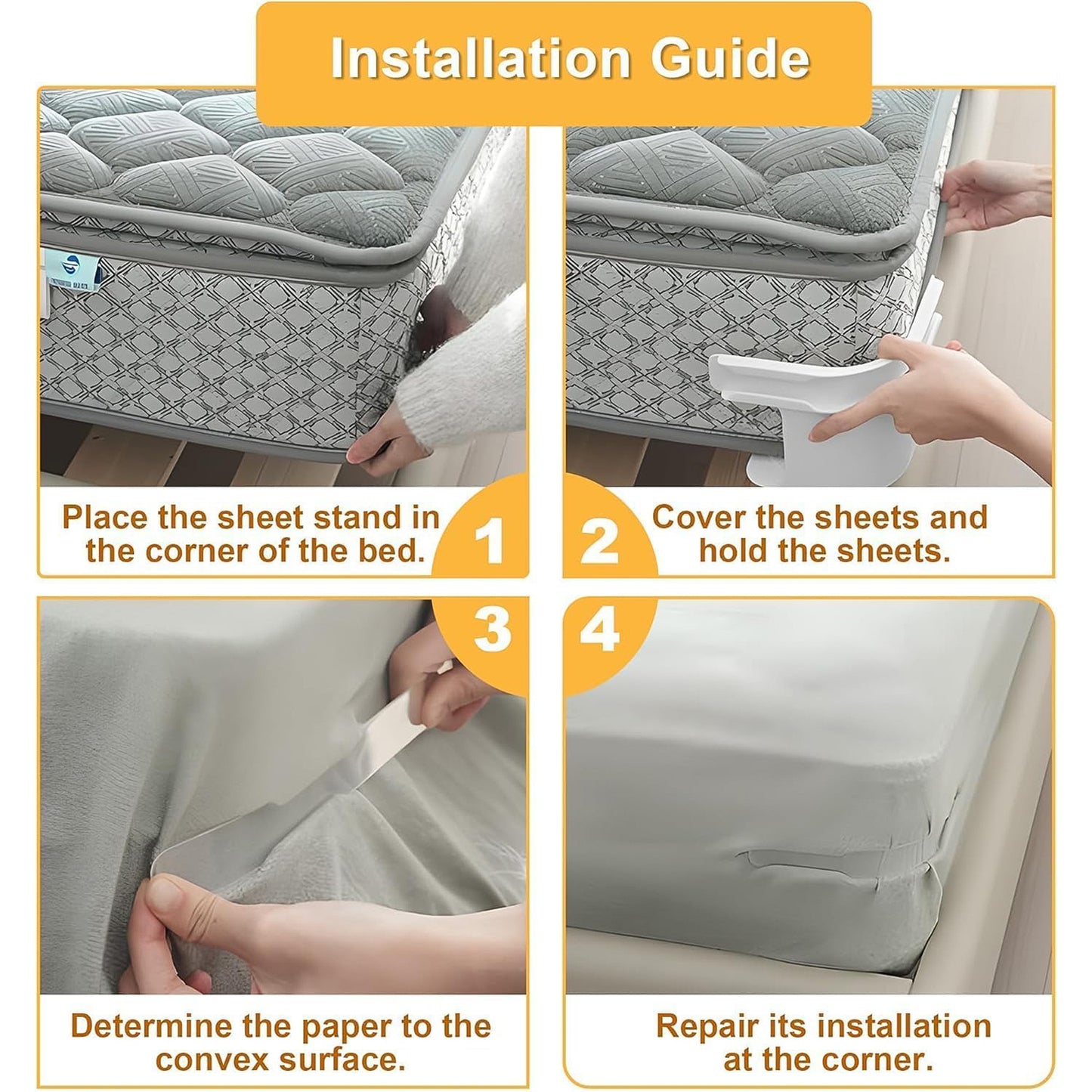 High Quality Plastic Bed Sheet Holders For Mattress (4 Pc Set)