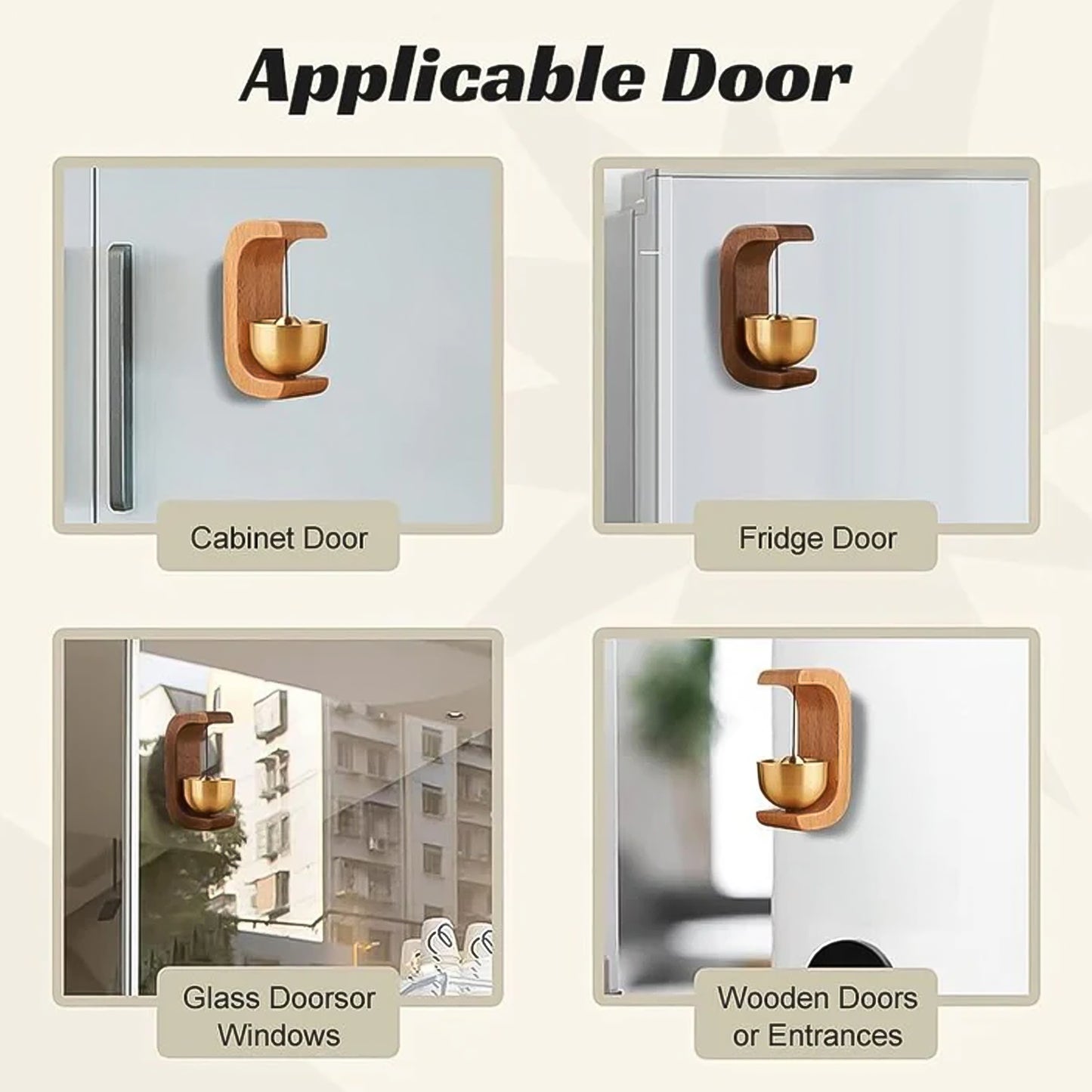 Handcrafted Wooden Door Bell with Premium Brass Bell