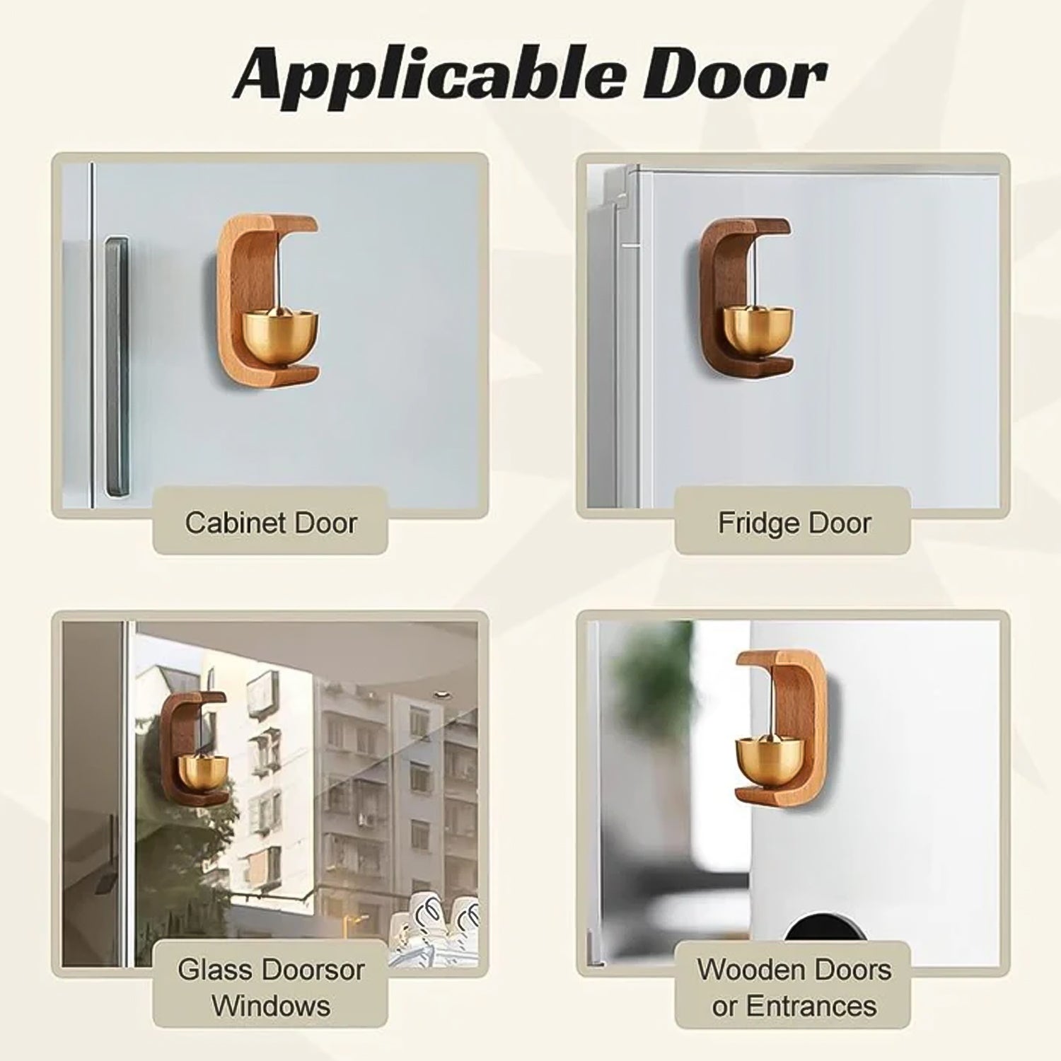 Handcrafted Wooden Door Bell with Premium Brass Bell