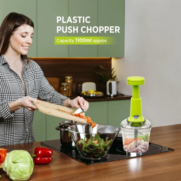 2in1 Press Vegetable Choppers for Kitchen (1100 ML) - Image 3
