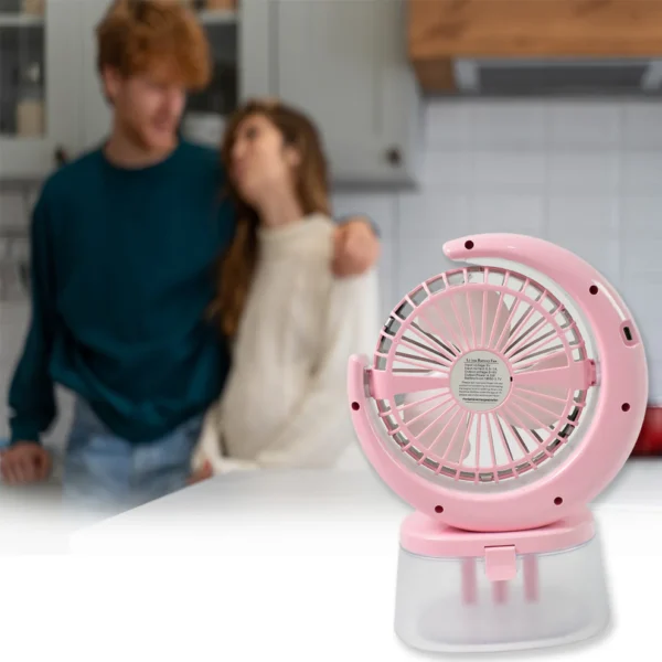 Desktop Cooler Fan - Camping Fan with LED Light, Portable Humidifying Fan (1 Pc / Plug & Play Fan) - Image 5