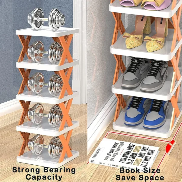 6 Layer Shoe Rack Design Plastic Foldable Shoe Cabinet Storage - Image 5
