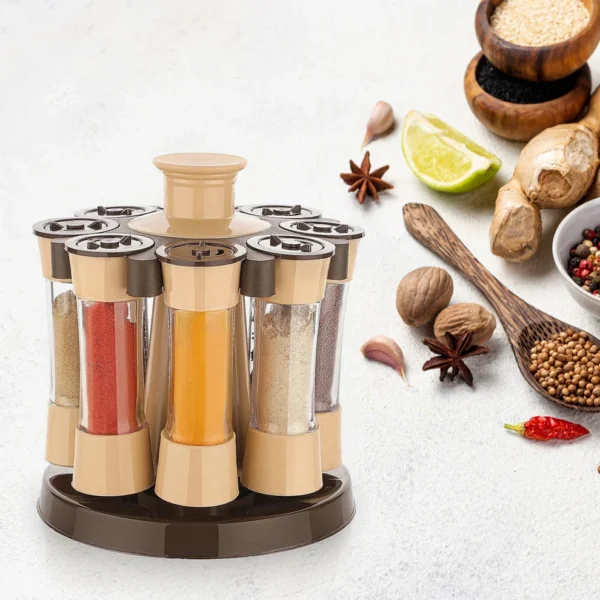 360 Revolving Spice Rack for Kitchen, Dining Table, 8 Spice jars - Image 2
