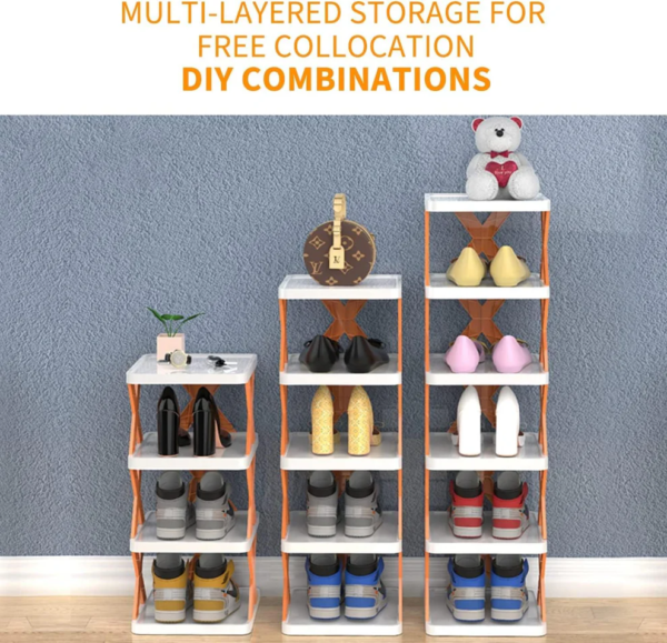 6 Layer Shoe Rack Design Plastic Foldable Shoe Cabinet Storage - Image 2