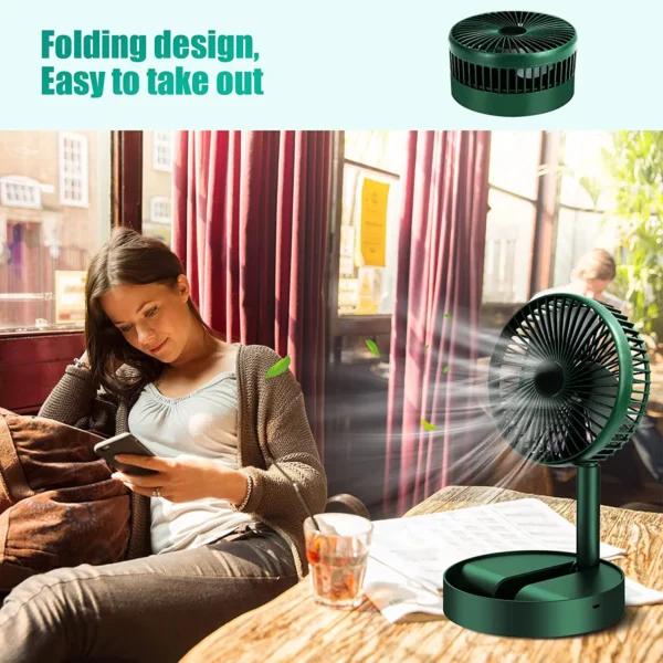 Telescopic Electric Desktop Fan, (Battery Not Include) - Image 5