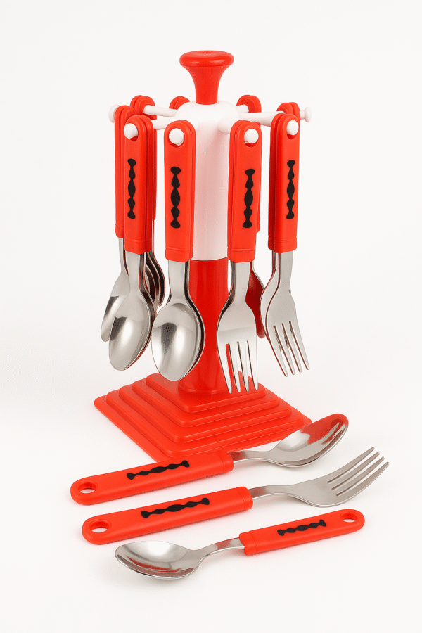 Classic Cutlery Set Stainless Steel 24-Piece Set With Stand - Image 4