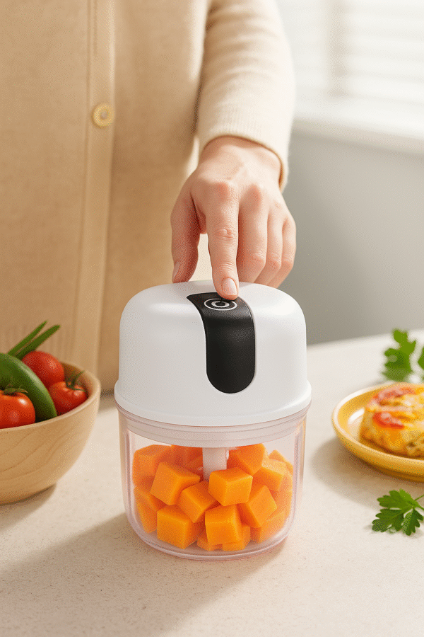 Wireless Rechargeable Mini Electric Garlic Chopper 3 Blades (250Ml) - Image 3