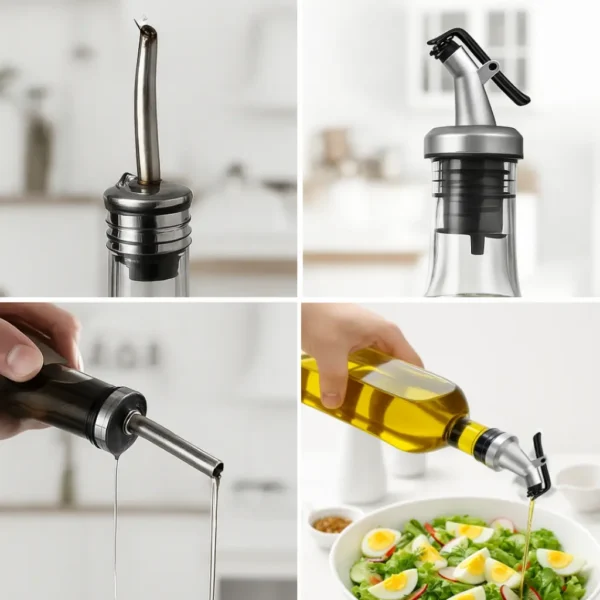 Deep Glass 500 ml Oil Dispenser (2 pcs Oil Bottle) - Image 3
