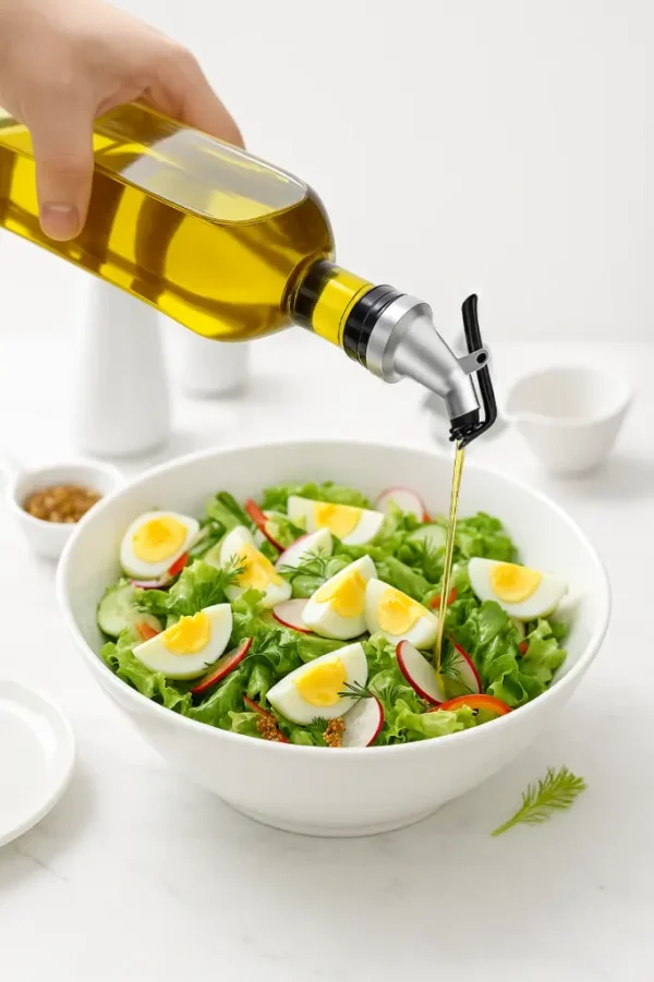 Deep Glass 500 ml Oil Dispenser (2 pcs Oil Bottle) - Image 2